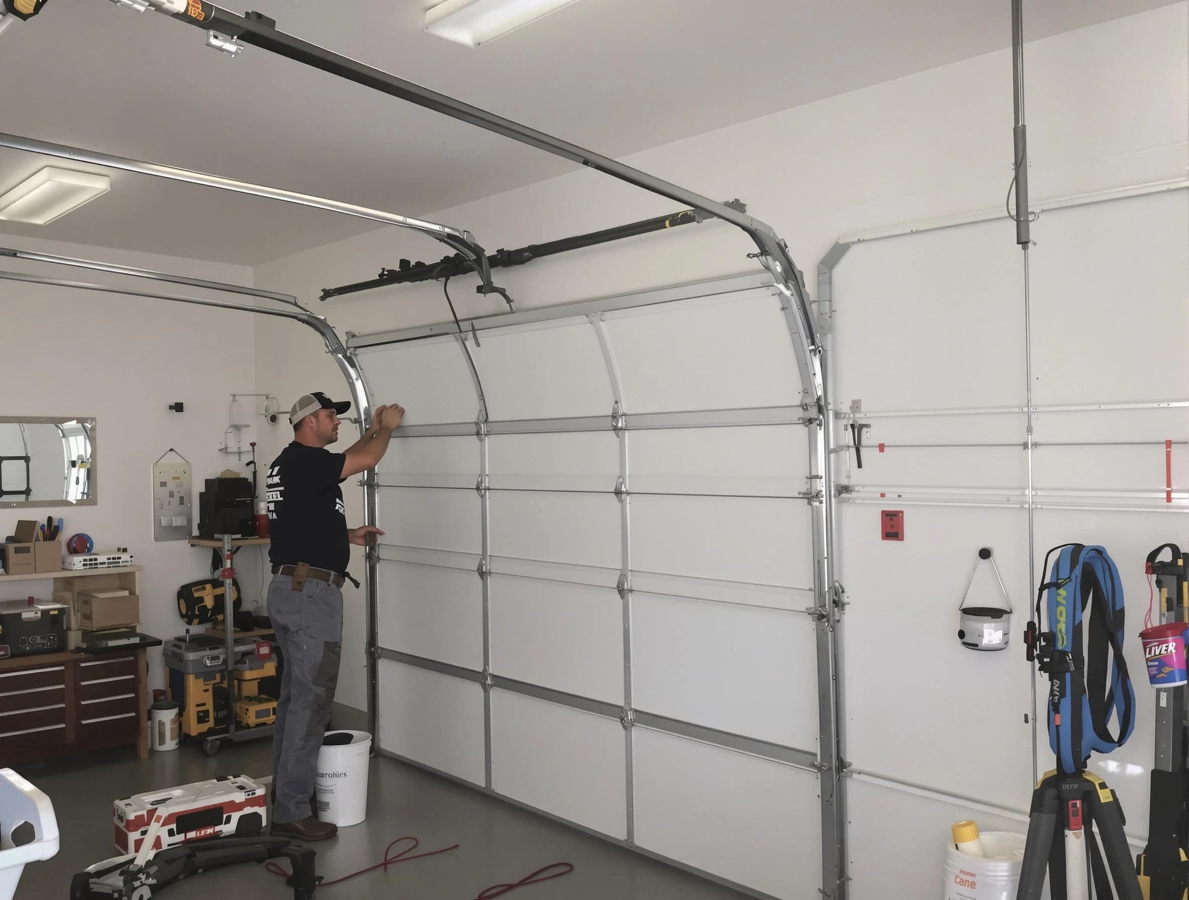 Greensburg Garage Door Repair team installing new garage door in Greensburg