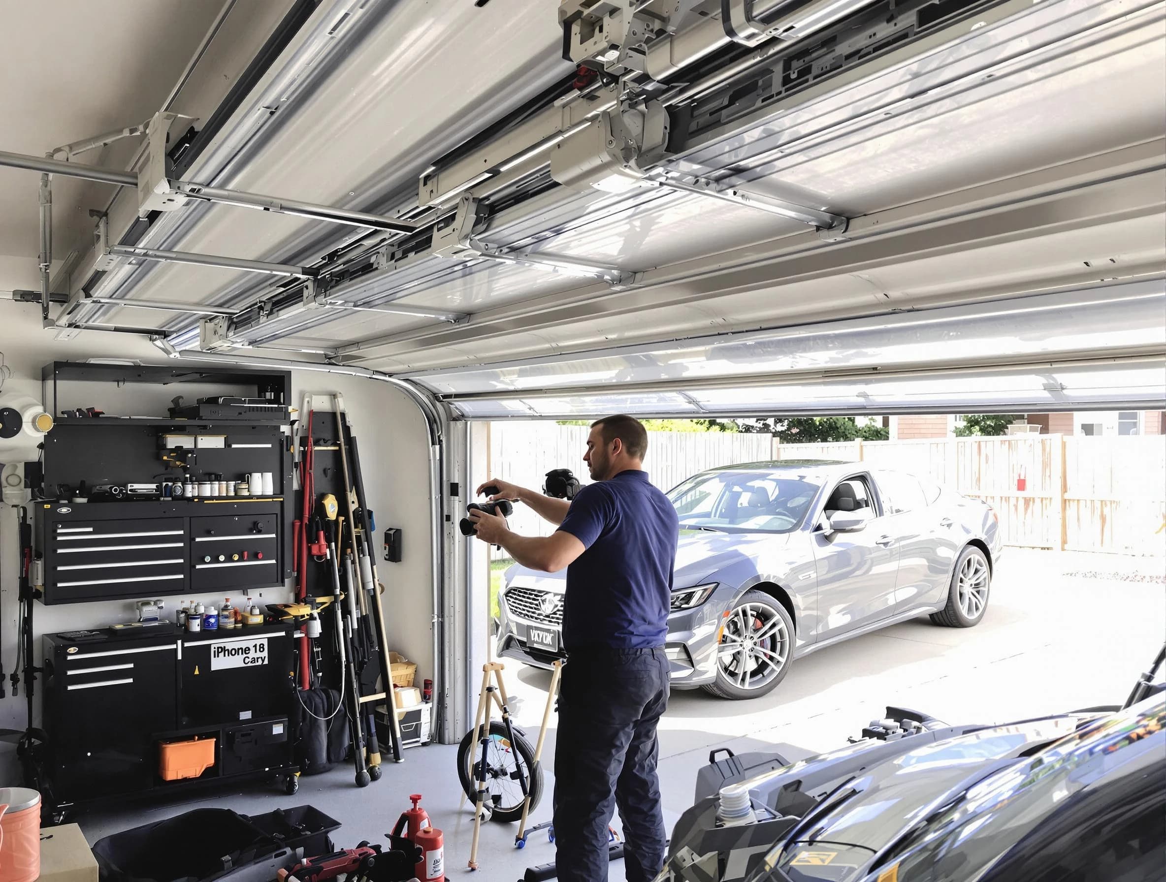 Greensburg Garage Door Repair technician fixing noisy garage door in Greensburg
