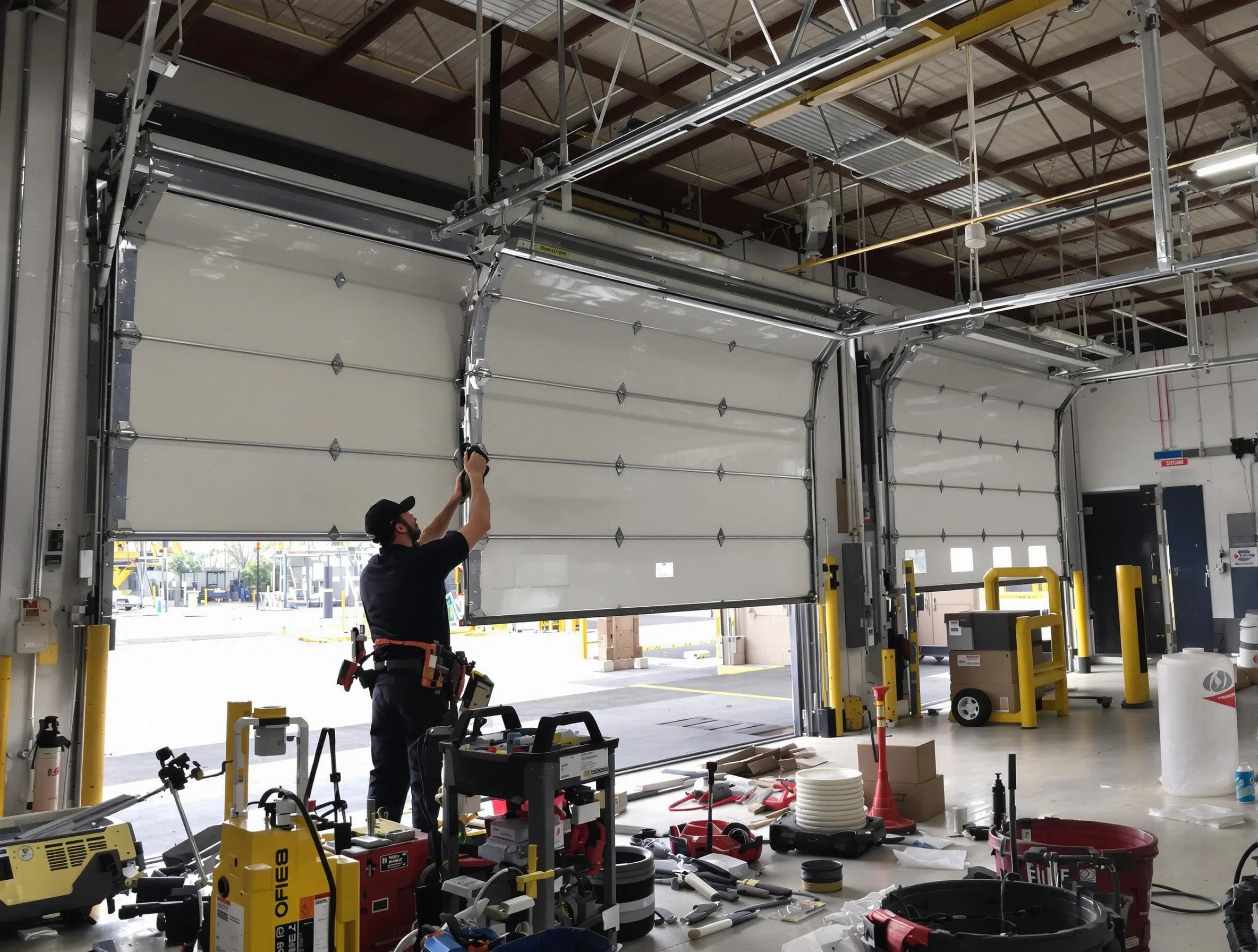 Greensburg Garage Door Repair technician performing commercial garage door repair in Greensburg