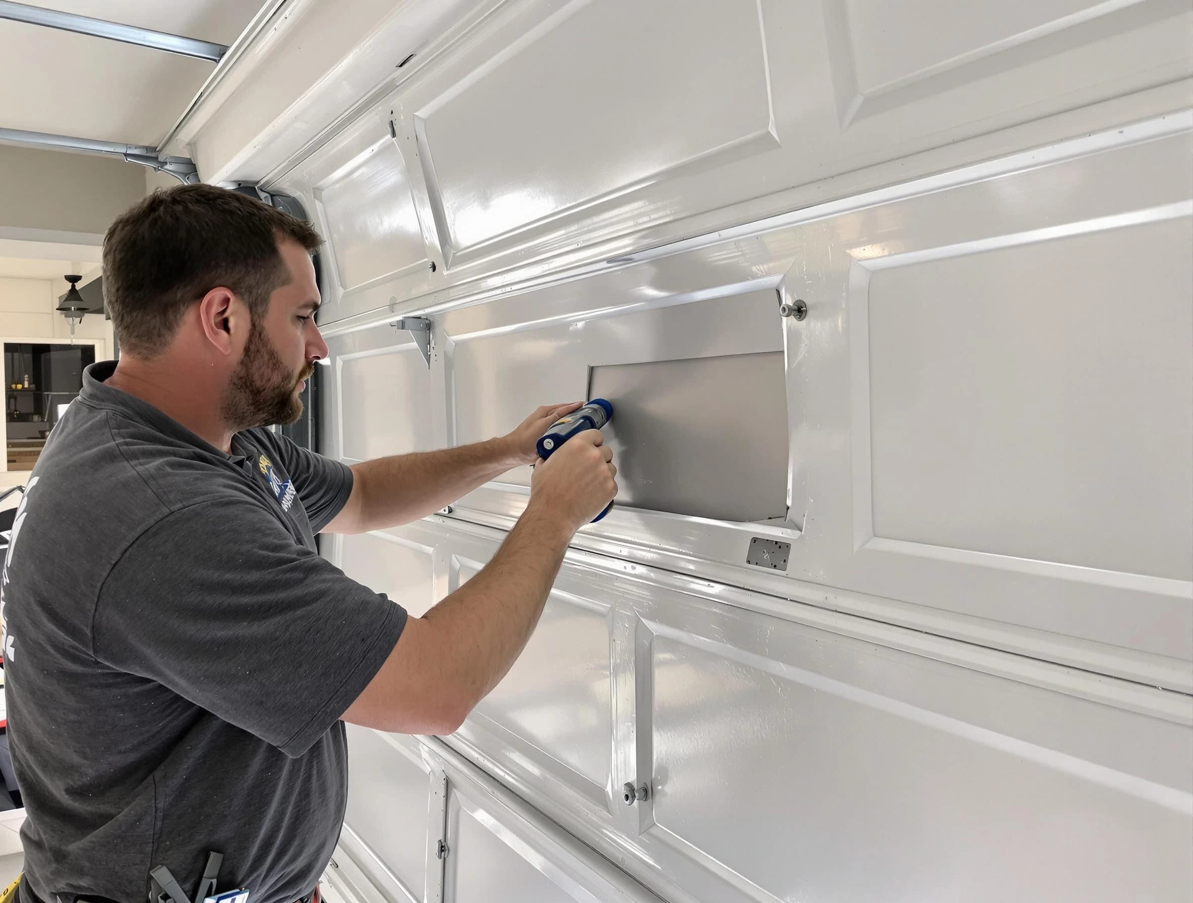 Garage door panel repair by Greensburg Garage Door Repair in Greensburg
