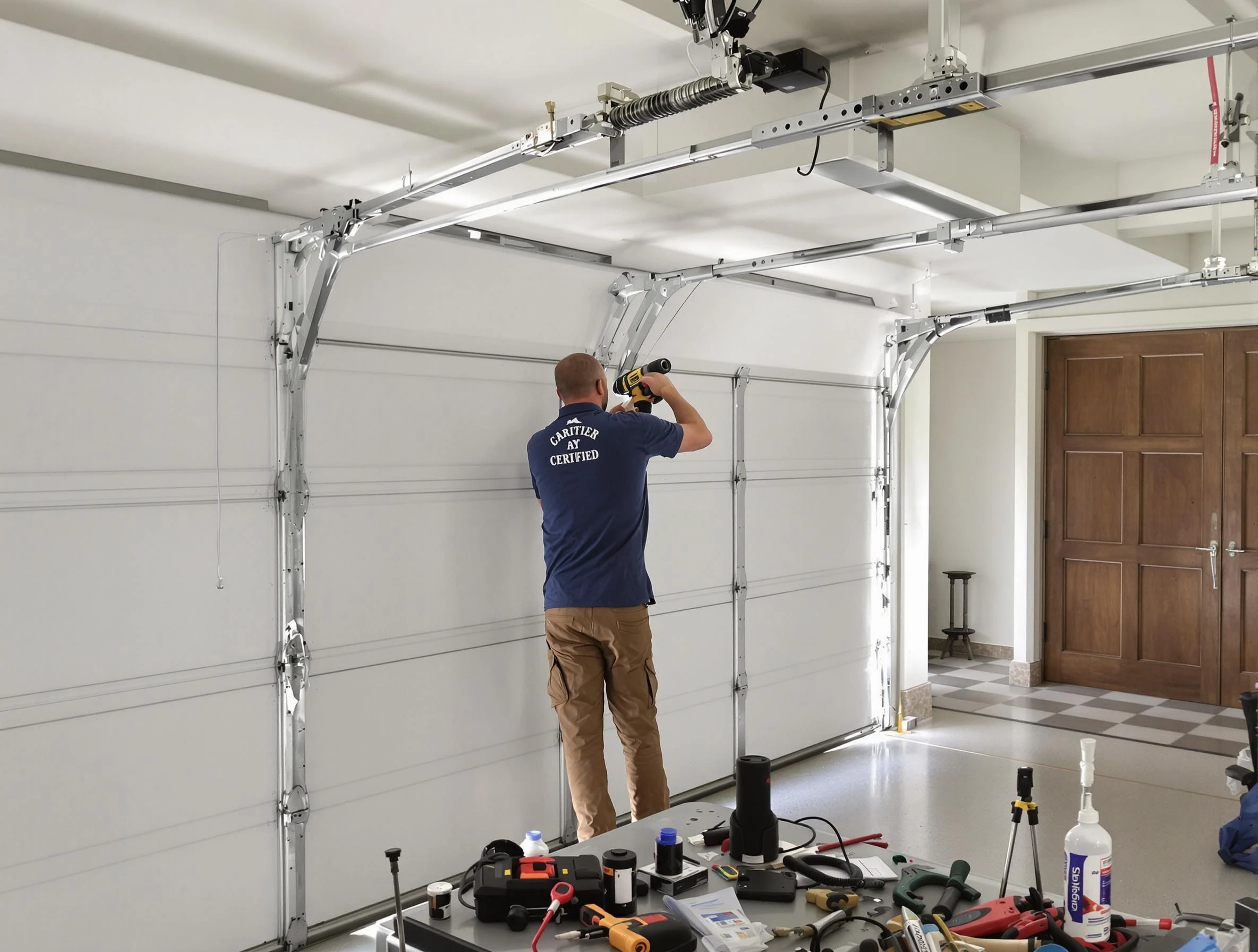 Greensburg Garage Door Repair certified technician performing precision garage door repair in Greensburg