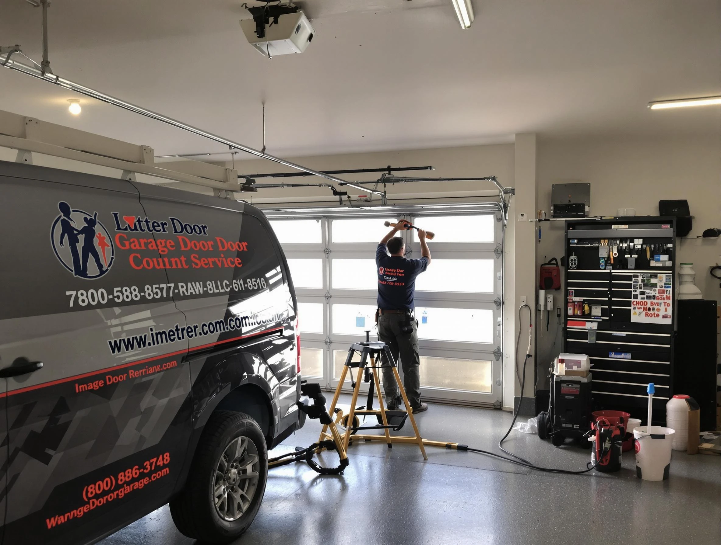 Greensburg Garage Door Repair team performing same-day garage door repair in Greensburg