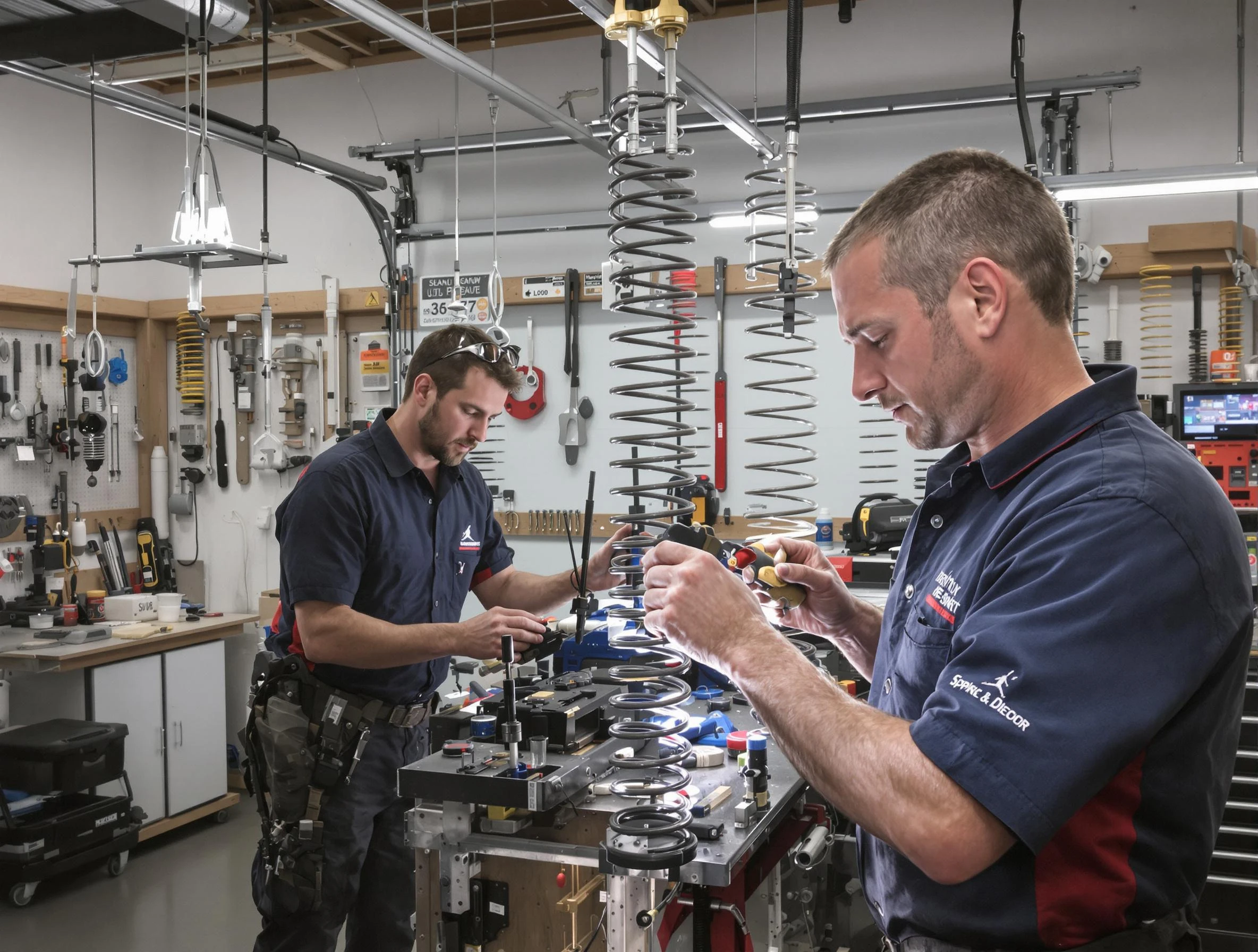 Garage door spring repair service by Greensburg Garage Door Repair in Greensburg